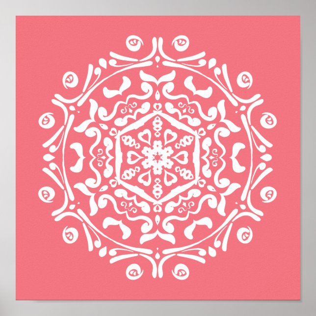 Peach Mandala Poster (Front)