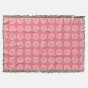 Peach Mandala Throw Blanket