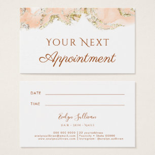 peach marbling design Appointment Card