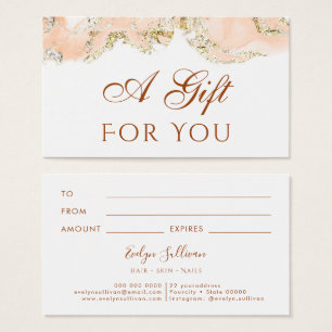 peach marbling design Gift Card