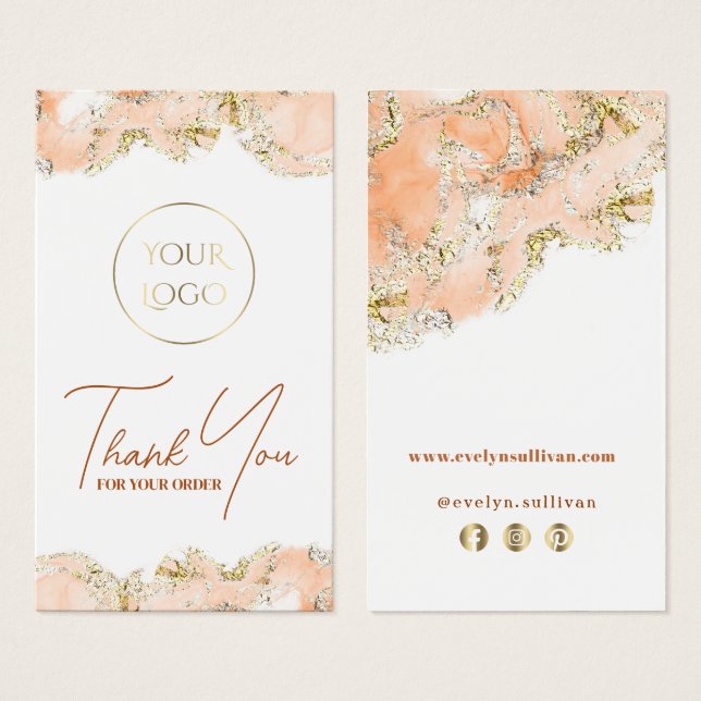 Peach marbling design package insert (Front & Back)