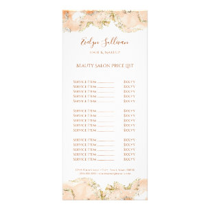 peach marbling design price list rack card