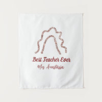 Peach marron glitter rainbow teacher appreciation