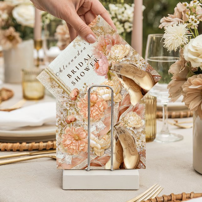 Peach Meadow Boots Bridal Shower Napkin (Creator Uploaded)