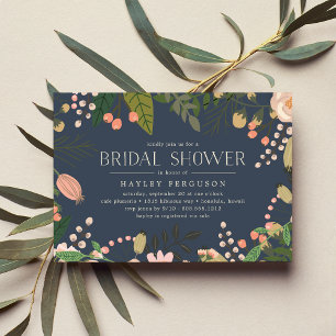 Peach Meadow Floral Botanical Bridal Shower Invitation