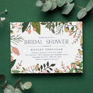 Peach Meadow Floral Botanical Bridal Shower Invitation