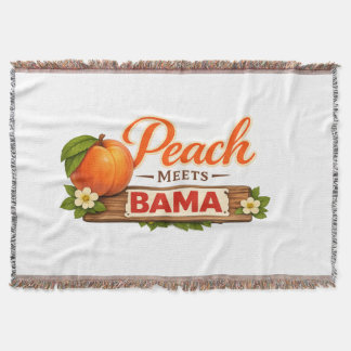 Peach Meets Bama Woven Throw Blanket | Southern Lo