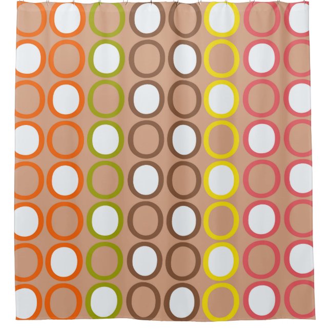 Peach Melba Mixed O's Shower Curtain (Front)