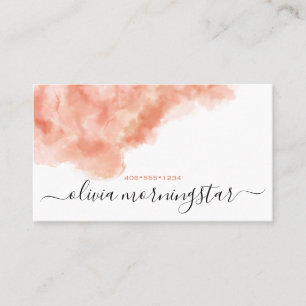 Peach Melon Watercolor Dappled Business Card