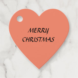PEACH MERRY CHRISTMAS SIMPLE FAVOUR TAGS