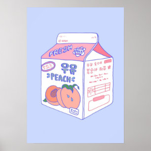 Peach Milk Carton Poster