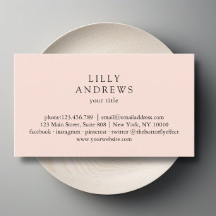 Peach Minimal Business Card Business Card