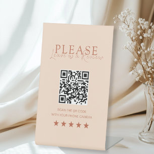 Peach Minimal Elegant Salon Social Media Pedestal Sign
