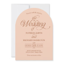 Peach Minimalist Arch Wedding Elegant Photo