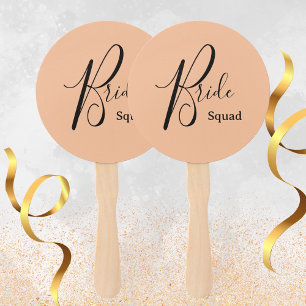 Peach Minimalist Bride  Hand Fan
