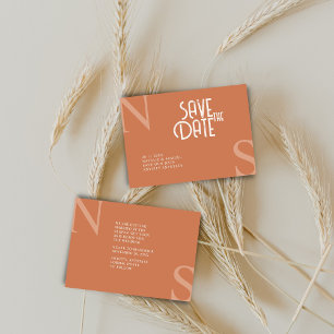 Peach Minimalist & Elegant Bold Initials Wedding Save The Date