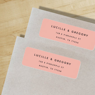 Peach Minimalist First Names Return Address