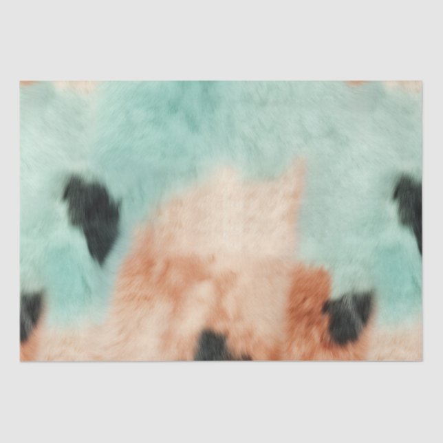Peach Mint Cream Cowhide Tissue Paper (Front)