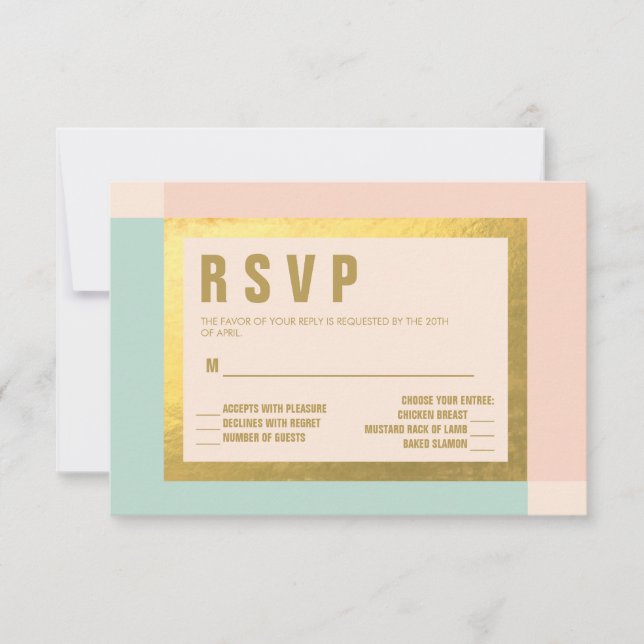 Peach Mint + Gold Foil RSVP | WEDDINGS (Front)