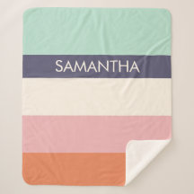 Peach Mint Modern Colour Blocks Stripes Personalis