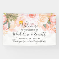 Peach & Mint Succulents Floral Wedding Welcome