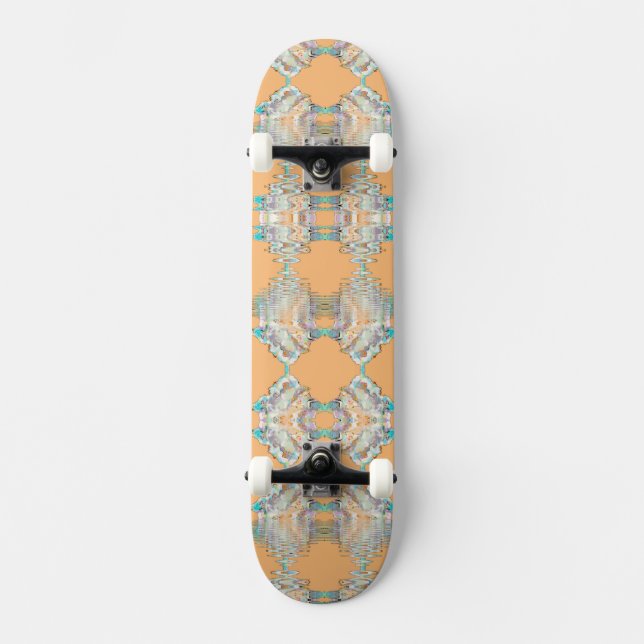 Peach Mirrored Waters Skateboard (Front)