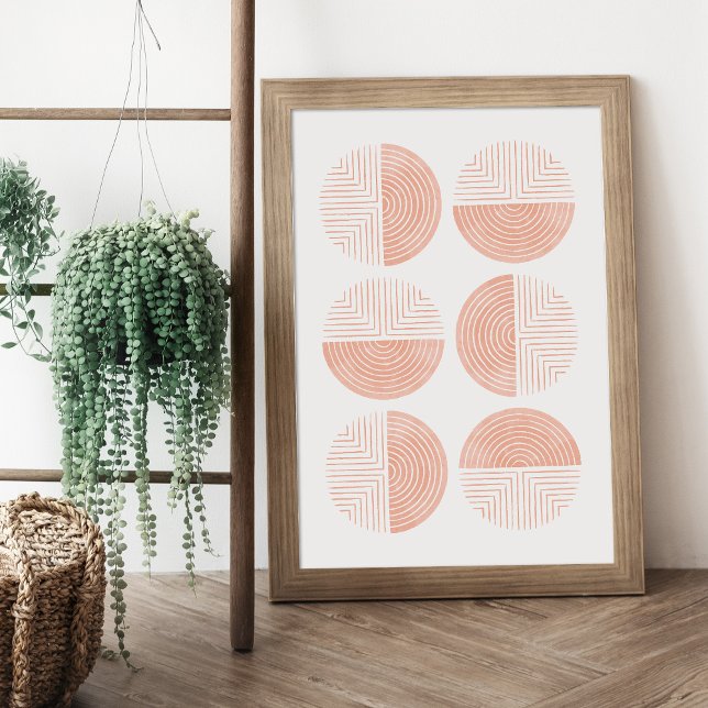 Peach Modern Circle Geometric Art Print Poster (Creator Uploaded)