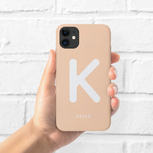 Peach Monogram Phone Case