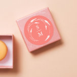 Peach Monogram Wedding Stickers<br><div class="desc">A modern yet elegant peach monogram wedding sticker features unique floral line art. Use the template fields to customise the bride and groom's initials. Customise the colour to suit your wedding theme. Perfect for wedding favours and envelope seals. To see more minimalist stickers like this visit https://www.zazzle.com/collections/pink_and_orange_wedding_invitation_suite-119260424362190840 Line art and...</div>