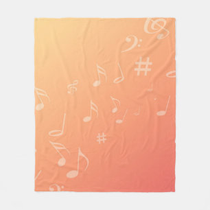 Peach Music Fleece Blanket