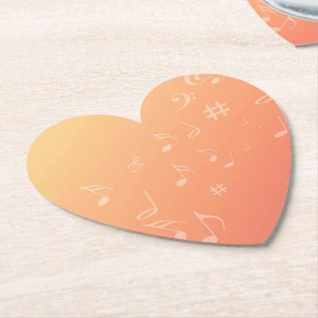 Peach Music Paper Coaster (Angled)