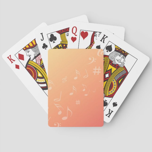 Peach Music Playing Cards (Back)