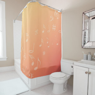 Peach Music Shower Curtain
