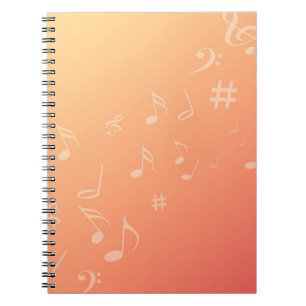 Peach Music Spiral Notebook