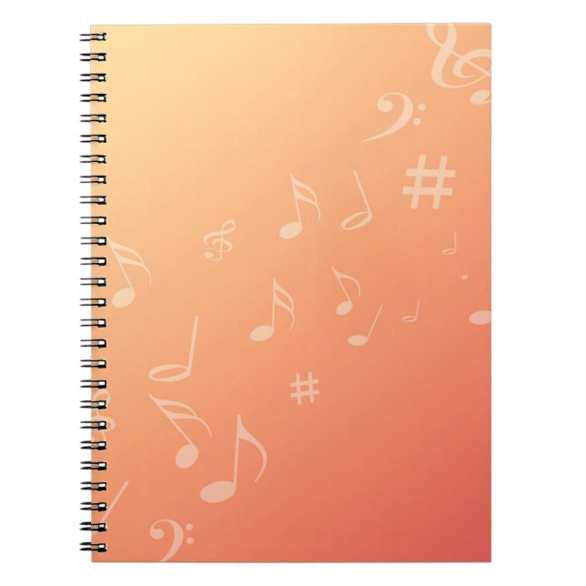 Peach Music Spiral Notebook (Front)