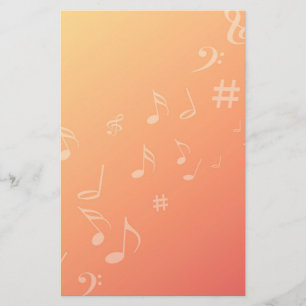 Peach Music Stationery