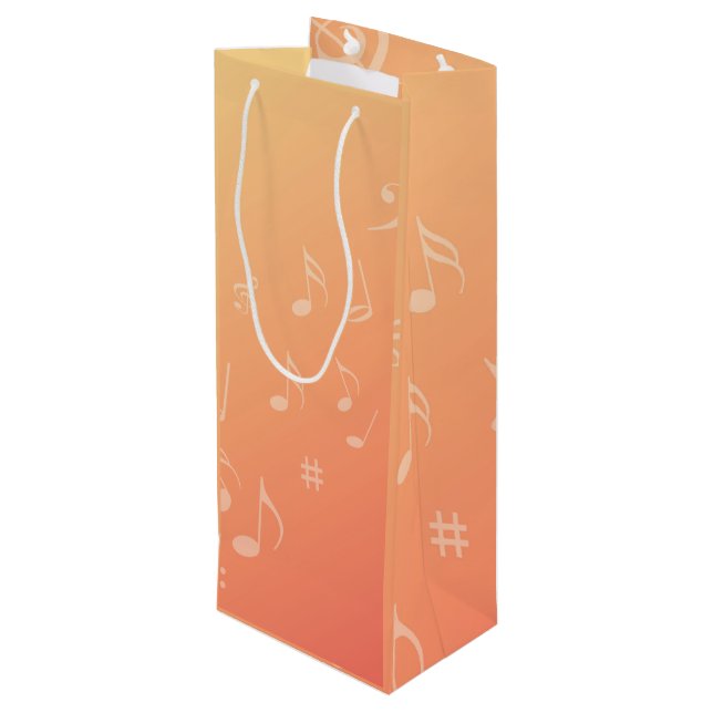 Peach Music Wine Gift Bag (Back Angled)