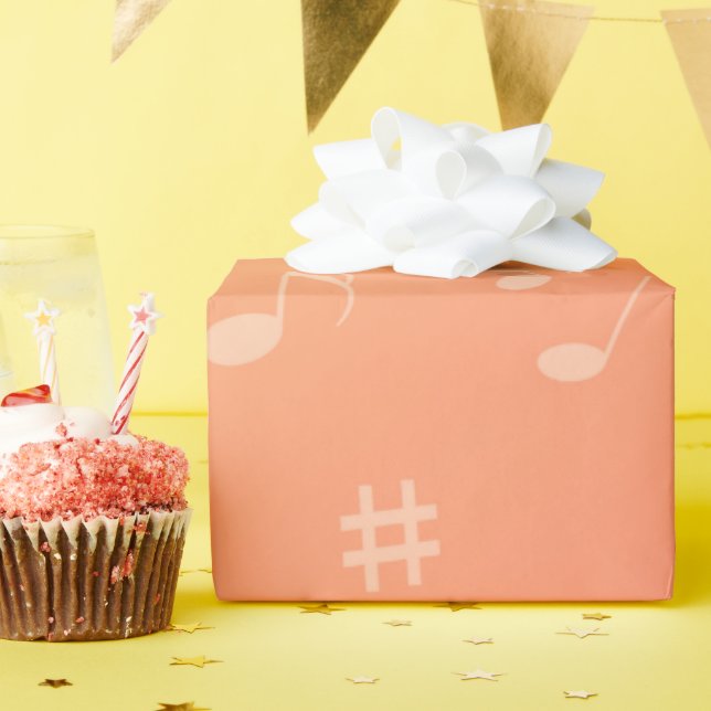 Peach Music Wrapping Paper (Birthday Party)