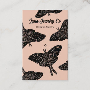 Peach Mystical Luna Moth Jewellery Pin Business Ca Card