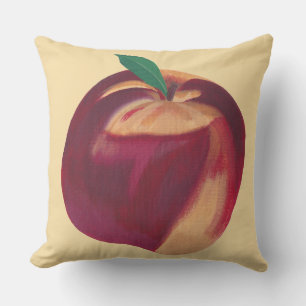Peach of a Pillow, Whole Ripe Red Yellow Painting Cushion