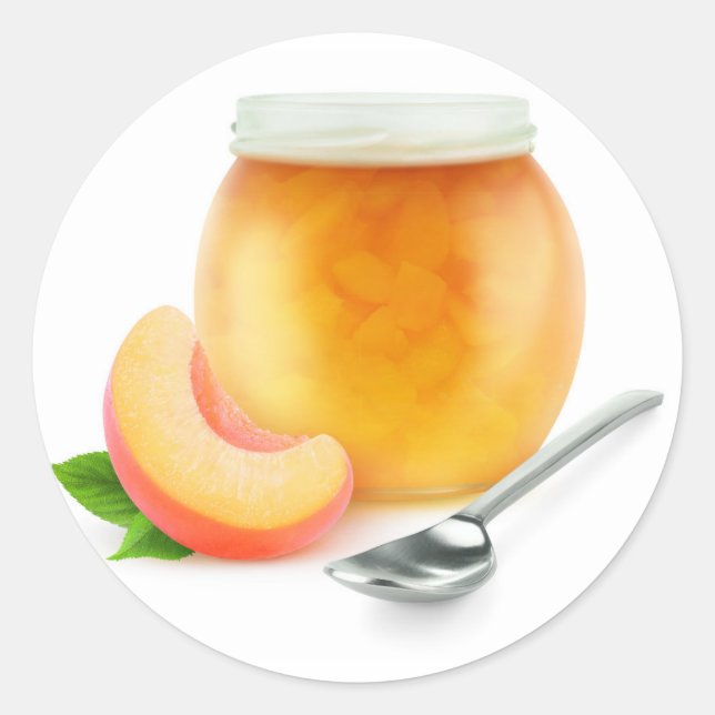 Peach or apricot jam classic round sticker (Front)