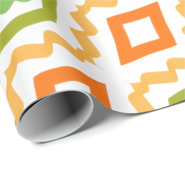 Peach Orange And Green Wrapping Paper (Roll Corner)