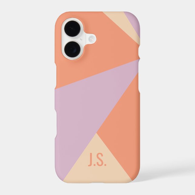 Peach Orange And Lavender Geometric Colour Blocks (Back)