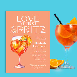 Peach Orange Aperol Spritz Bridal Shower Invitation