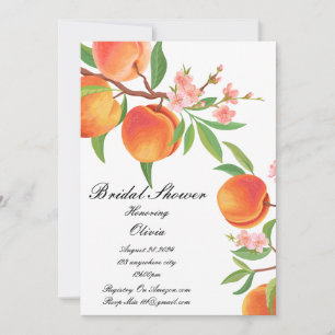 PEACH ORANGE BRIDAL SHOWER INVITATION