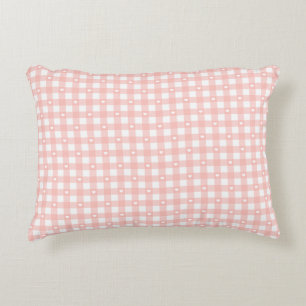 Peach Orange Checks Decorative Cushion