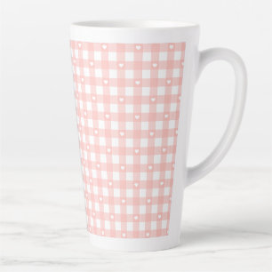 Peach Orange Checks Latte Mug