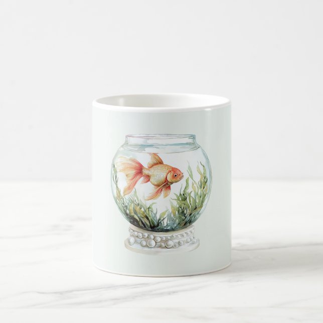 Peach Orange Fish in Bowl Coffee Mug (Center)