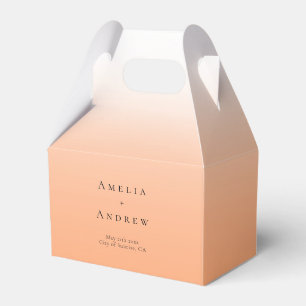 Peach Orange Fuzz Elegant Modern Wedding Favour Box