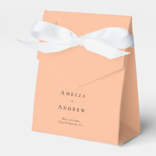 Peach Orange Fuzz Elegant Modern Wedding Favour Box